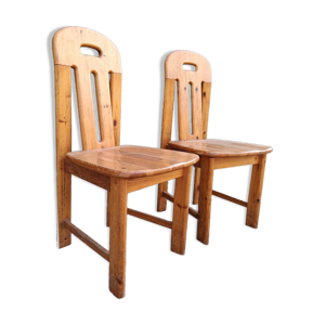 Paire de chaises en pin