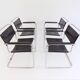 Set de 4 fauteuils Thonet S34 cuir cantilever par Mart Stam