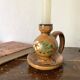 Ceramic thumb candle holder - floral decoration - Alsace
