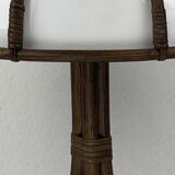 Bamboo rattan mushroom table lamp, Dutch 1970s