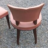 Paire de chaises de chambre vintage à dossier bas des années 30/50