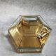 Hexagonal brass and bevelled glass ceiling light