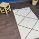 Moroccan berber carpet made white hand and black 90x145 cm