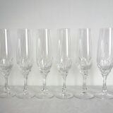 8 flûtes à champagne en cristal ciselé vintage