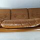 Scandinavian fawn leather sofa