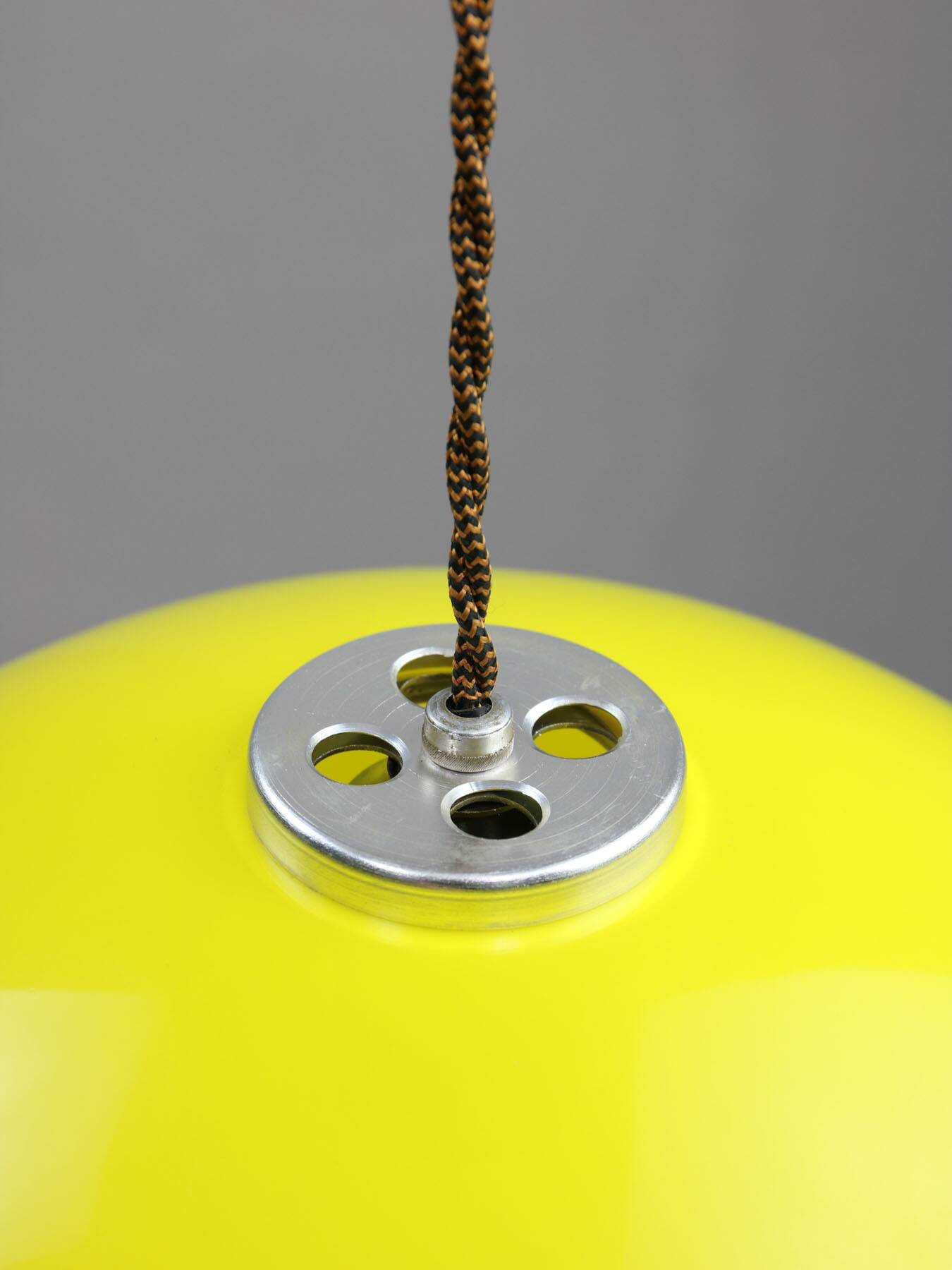 Space-age Yellow Plexiglas Pendant Lamp, 70s