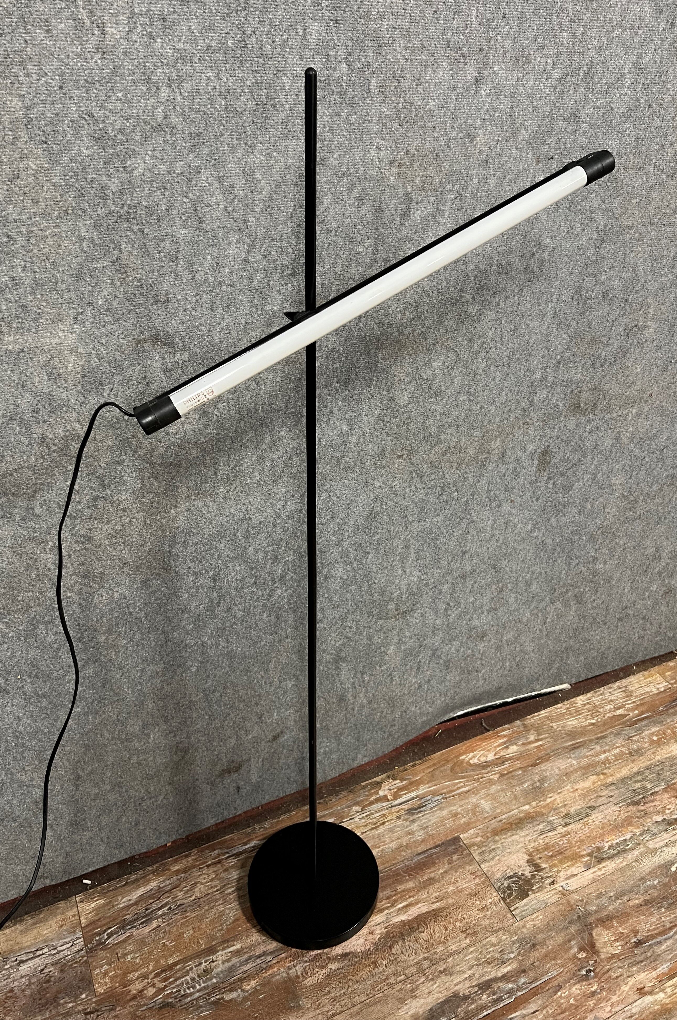 Vintage Italian neon lamp in black iron