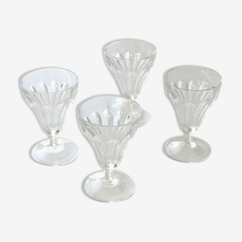 4 old foot glasses for cooked wine