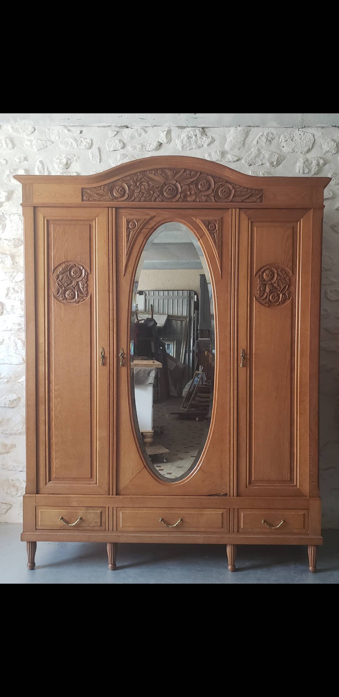 Solid oak dressing cabinet