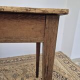 Table de ferme, bureau rustique en chêne massif et sapin, 1950