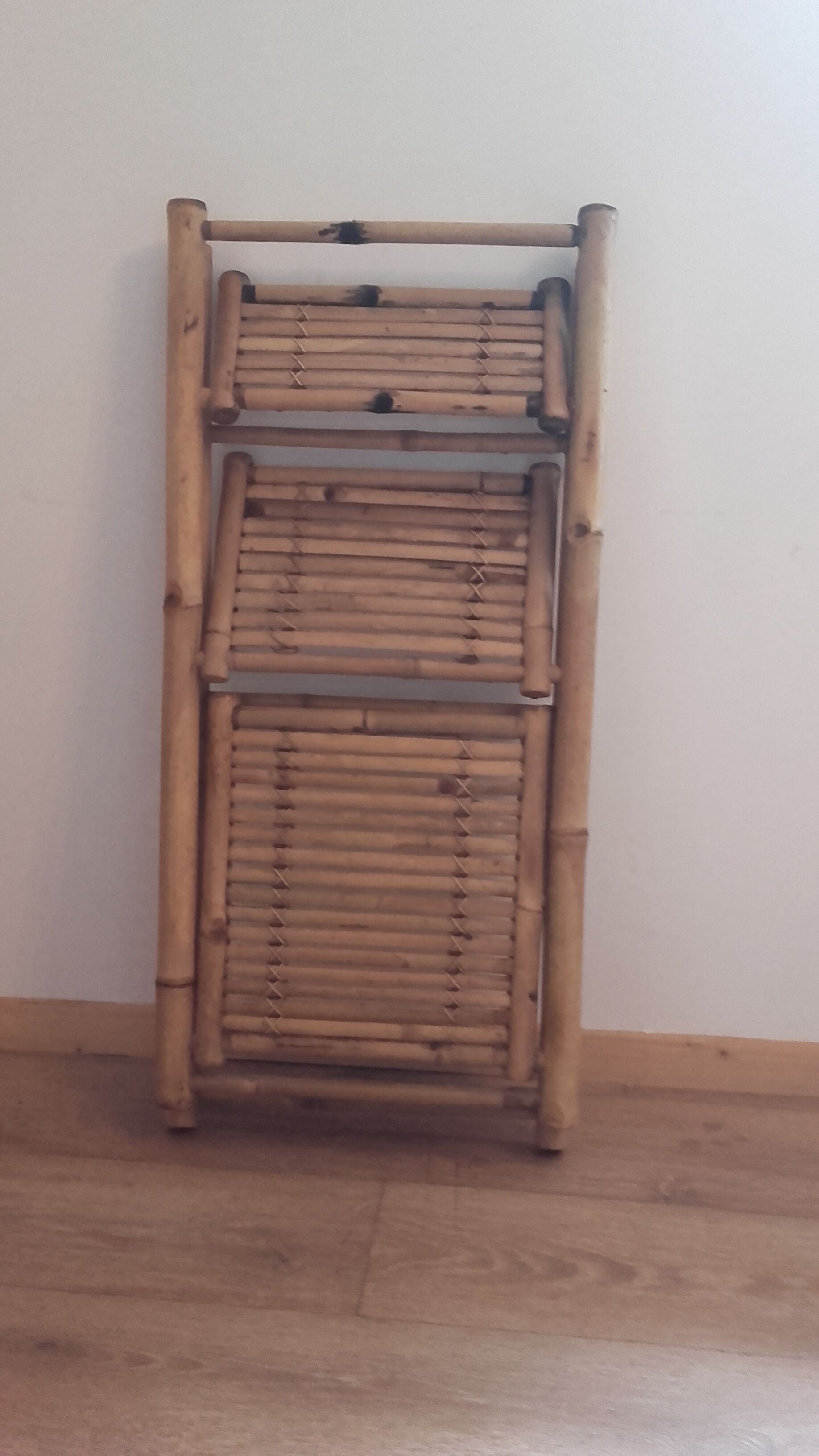 Bamboo ladder shelf