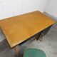 Baumann desk and its matching chair 1960 formica wood and black with green seat