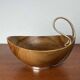 Mid-Century Modern Teak and Silver Plated Metal Bowl from Grasoli, Italy, 1960s