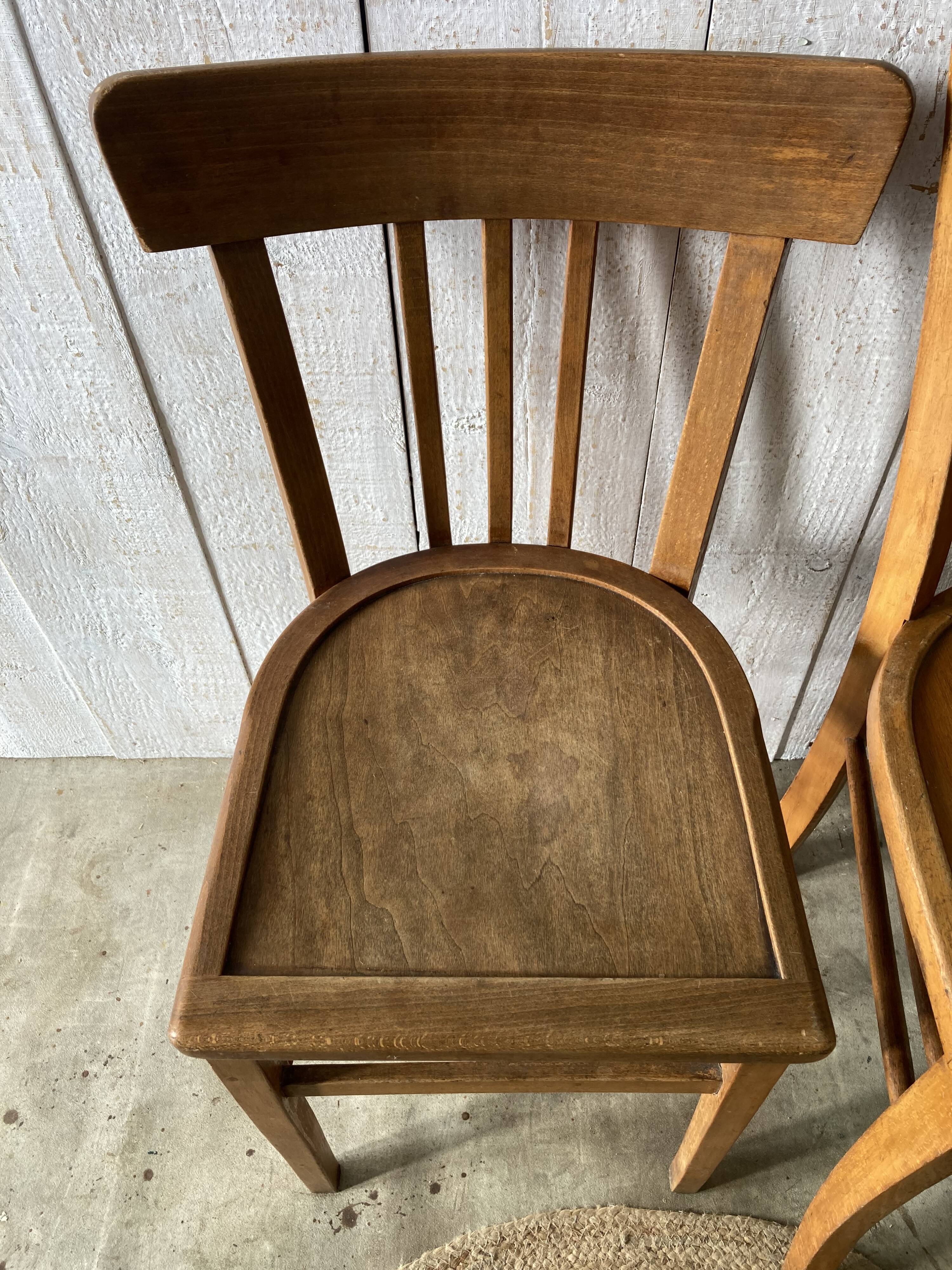 Set of 4 mismatched bistro chairs