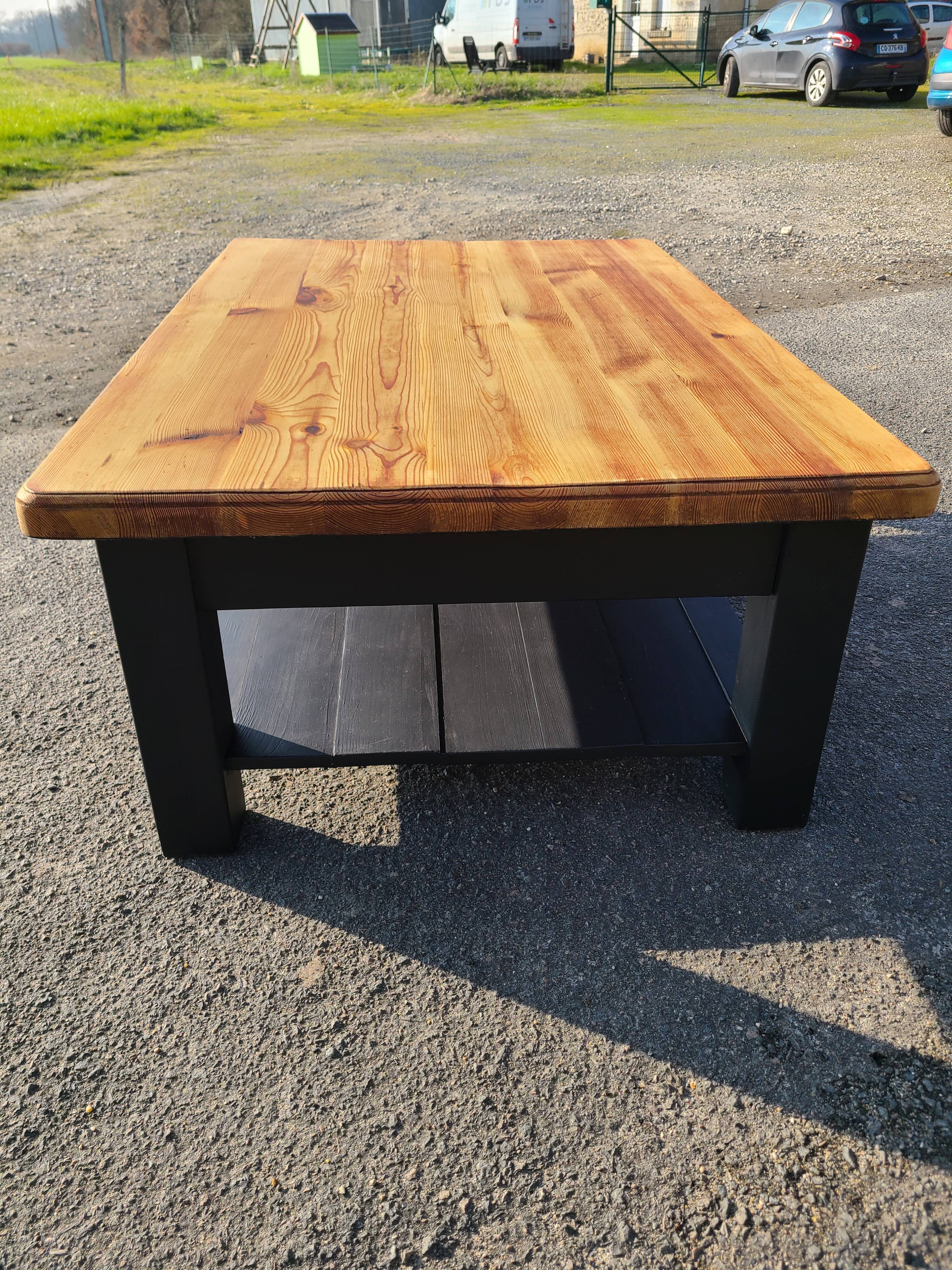 Vintage Scandinavian solid pine coffee table