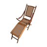 Chaise longue bois & cannage