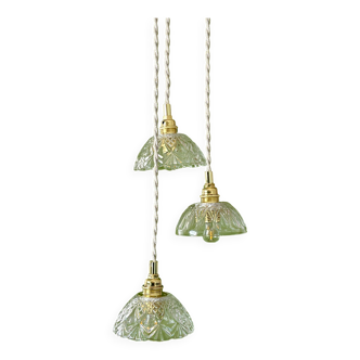Vintage triple suspension lampshade in cut glass - tableware collection