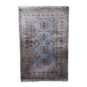 Vintage Uzbek Bukhara handmade rug 95 cm x 147 cm 1950s