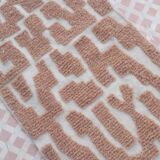 Dark beige Berber hallway rug with modern reliefs