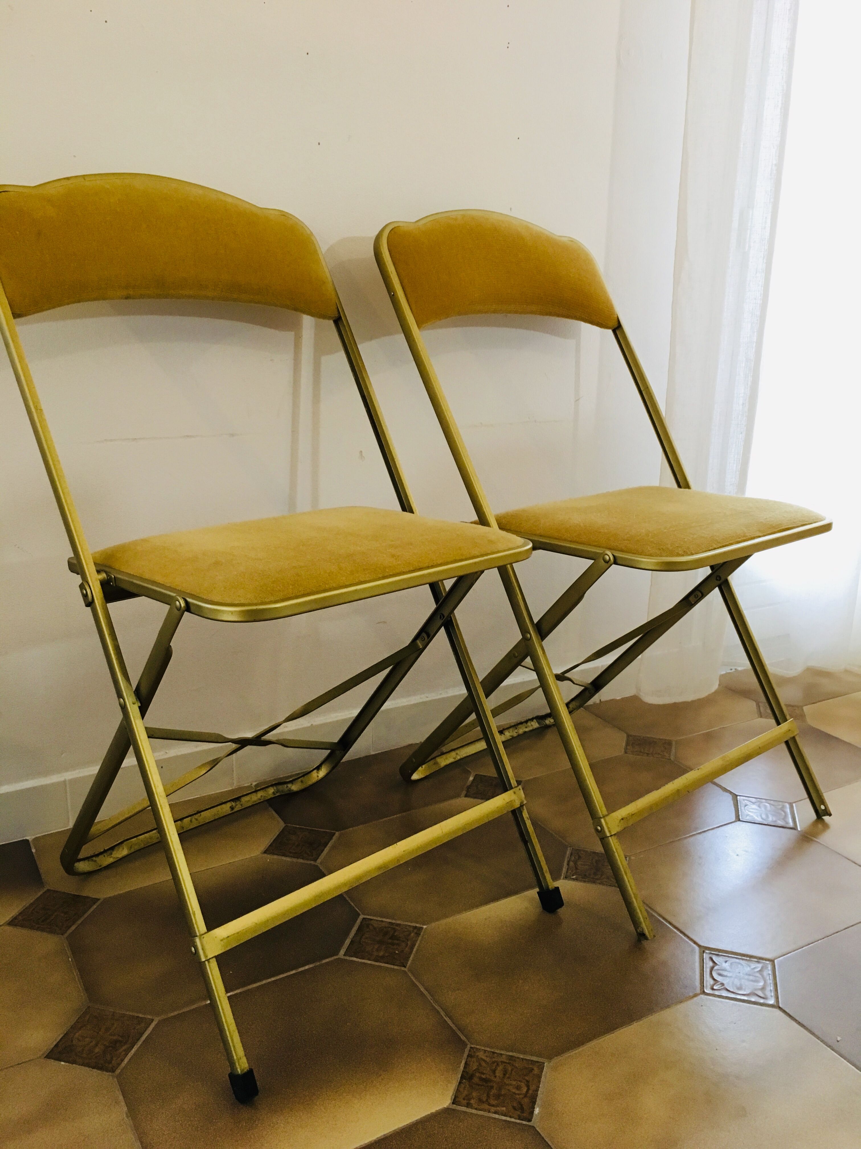 Lot de 2 chaises pliantes en velours