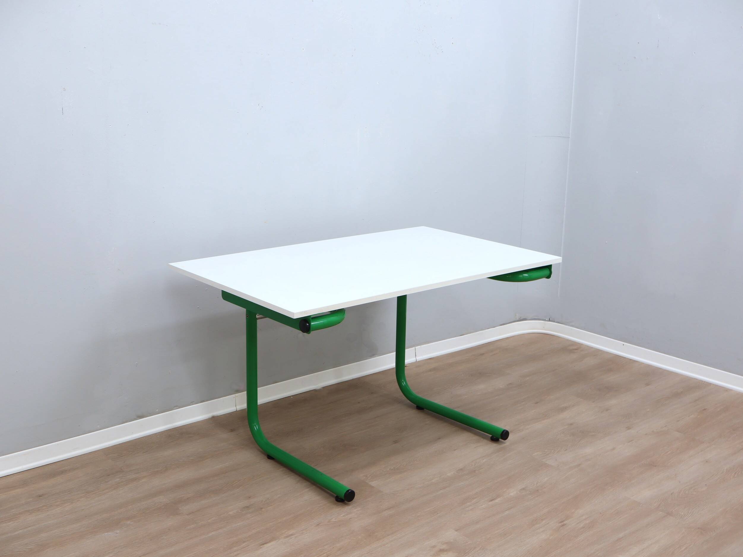 1960s Bieffeplast vintage green metal frame desk