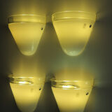 Italian sconces wall lamps  by Leucos with Murano glass, 1970s