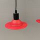 Lampes en verre UFO rouges du début des années 90, danoises et fabriquées par Design Light
