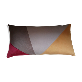 Coussin patchwork géométrique 56x30cm