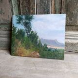 French vintage oil painting on board, signed A. Gillaz