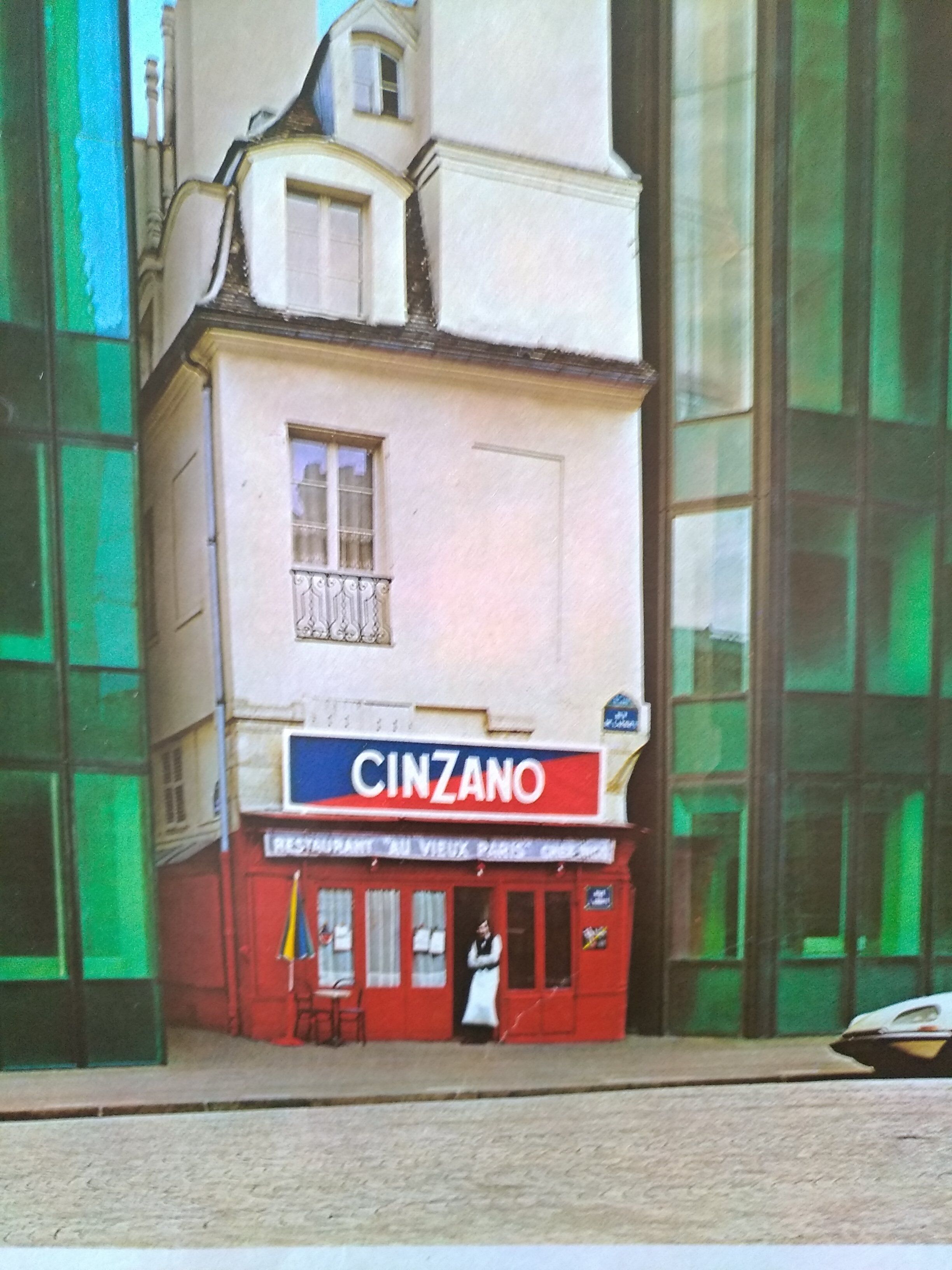 A paper advertisement Cinzano Bitter issue period magazine restaurant "in old paris at Nico!