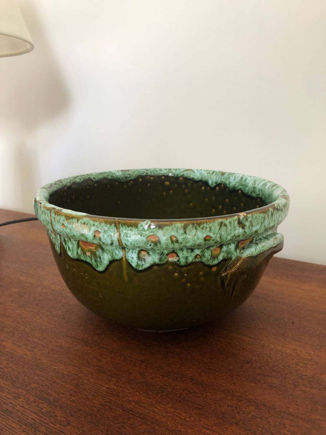 Glazed ceramic salad bowl
