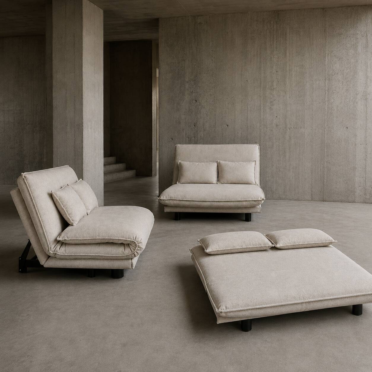 Wittmann bed sofa Model Colli two-seater by Franz Rendl, design 1985, top condition / original upholstery