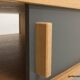 Coffee table with an oak cabinet equipped with 2 sliding doors, solid oak legs