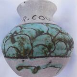 CERAMIC VASE - ABSTRACT DECORATION - R.COUVELAIRE - J.MASSIER - VALLAURIS -