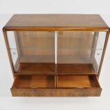 Art deco walnut veneer bar cabinet by Jindřich Halabalafor for UP Závody, 1930s