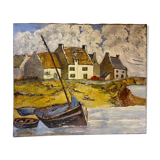 Old painting, Breton landscape XX century