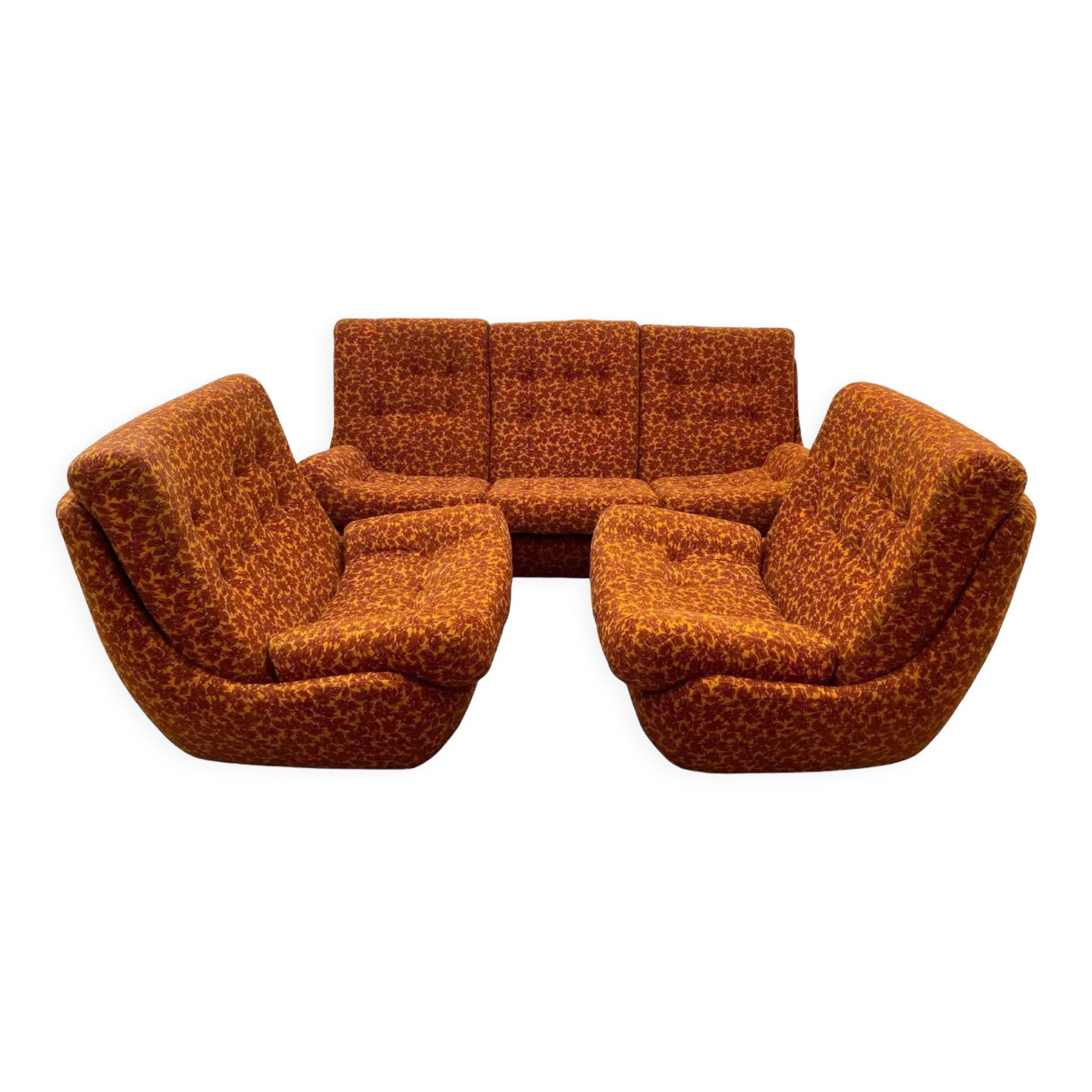 eastern bloc vintage living room set by jitona, czechoslovakia, 1970s