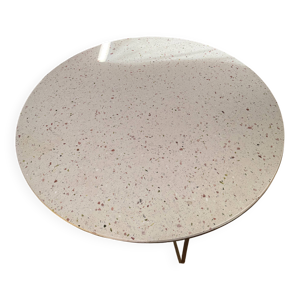 Table basse ronde en terrazzo