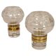 Pair of solid clear crystal candlesticks in modern Scandinavian style Orrefors Sweden