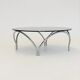 Table basse vintage Space Age en verre fumé et chrome