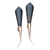 Pair of vintage 50s copper and metal wall lights