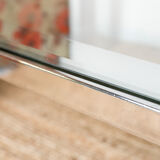 Chrome coffee table with its bisauté glass