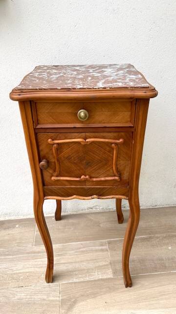 Nightstand Antique Wood and MARBLE