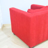 Fauteuil club forme cube vintage années 80