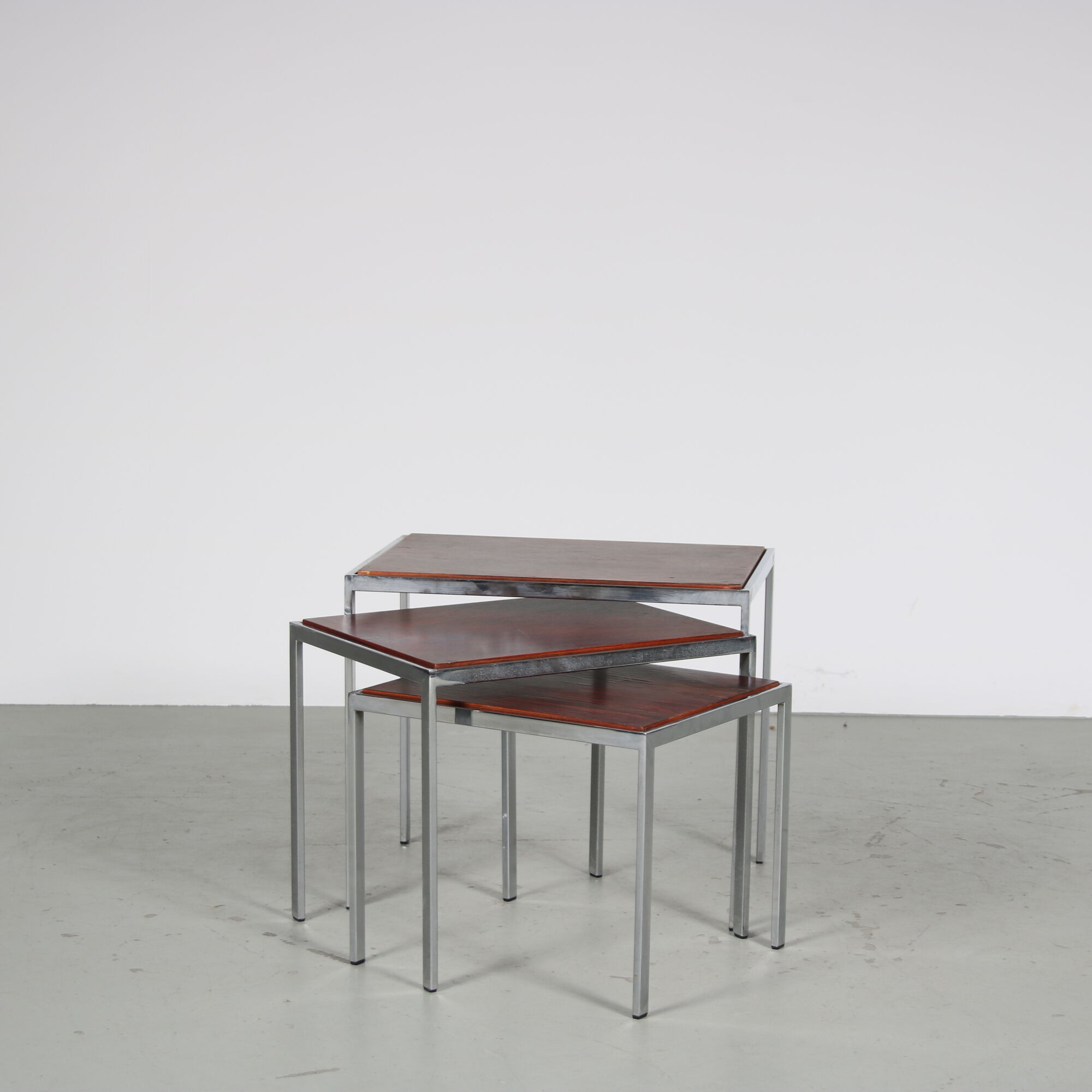 1960s Set of 3 reversible nesting tables from the Netherlands