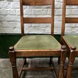 Series of 6 wooden chairs from the 1940s