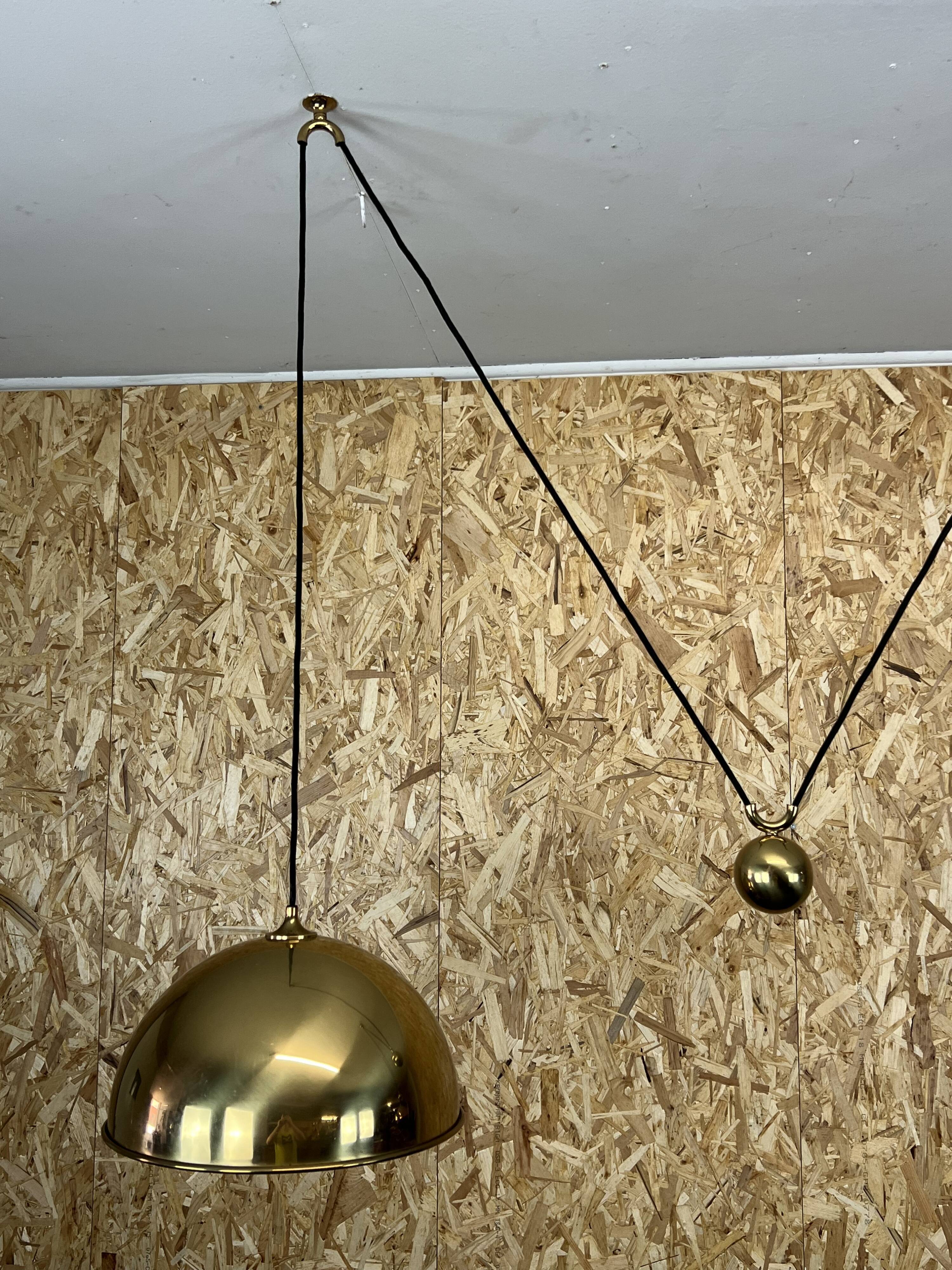 60s 70s florian schulz vintage double counterbalance brass design pendant lamp