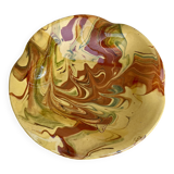 Dish on foot, glazed Provençal ceramic