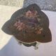 Wooden pedestal table or side table painted with floral motifs