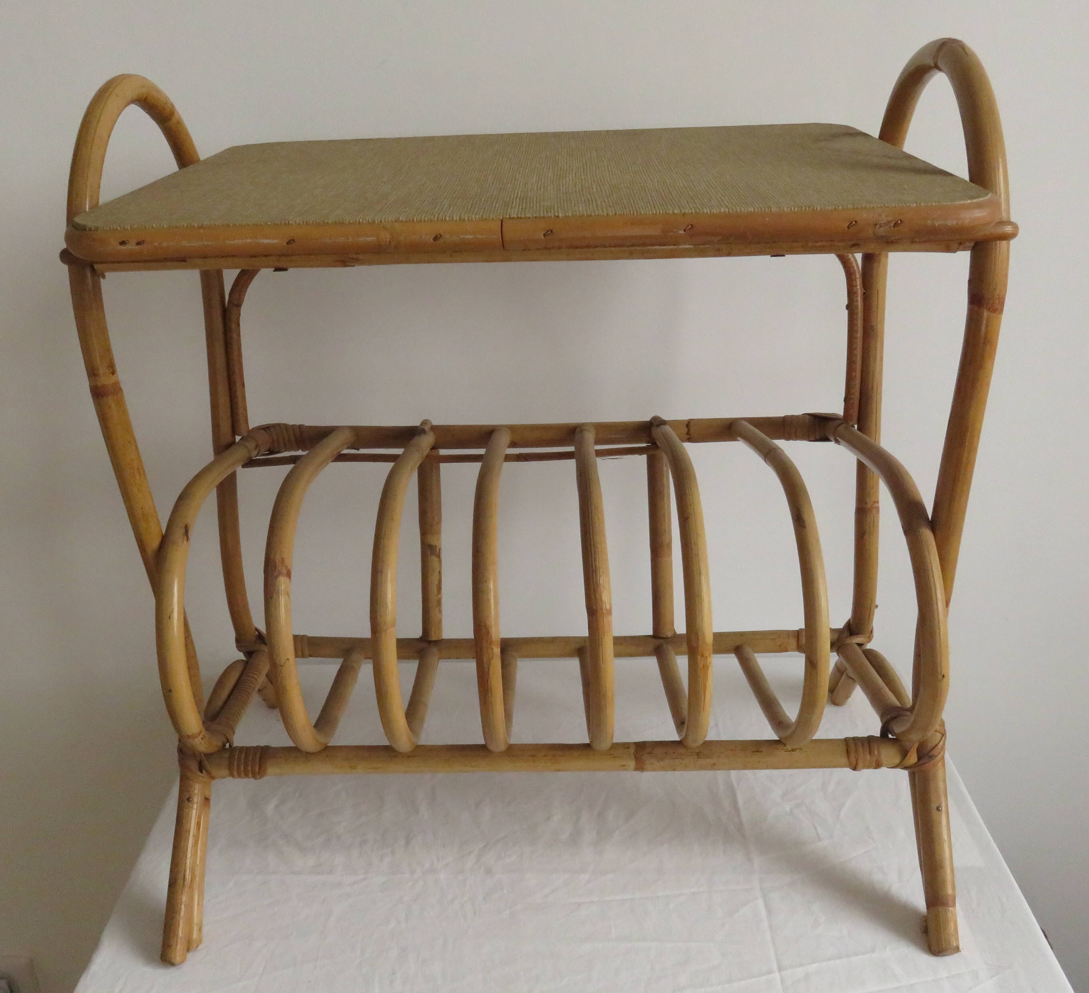 Bedside table and magazine rack wicker